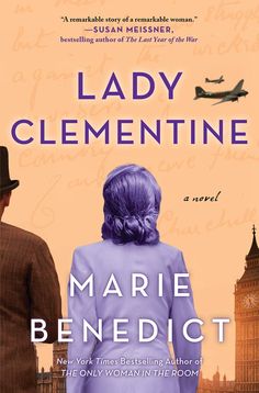 the cover of lady clementine by marie benediott, with an airplane flying over her head