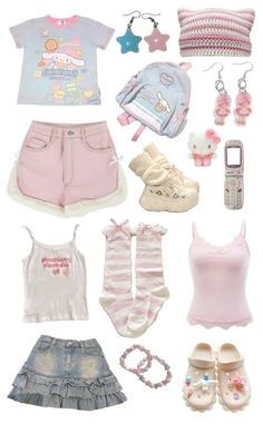 Kawaii Clothes Ideas, Cutecore Clothes Amazon, Casual Cutecore Outfits, Sanrio Themed Outfits, Cute Core Outfit Kawaii, Outfit Ideas Cutecore, Pastelcore Outfits, Cutegore Outfit, Kawaii Outfits Ideas