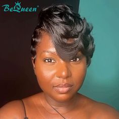 BeQueen Wig PIXIE WIGS Bequeen Pixie Wave Short Cut Wig Short Cut Wigs, Mullet Wig, Double Drawn Hair, Short Hair Images, Beautiful Black Hair, Fabulous Hair, Pixie Hair, Frontal Hairstyles