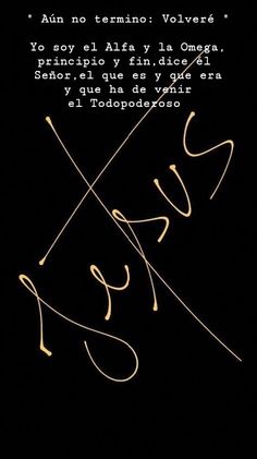 the words are written in gold on a black background with an image of two crossed lines