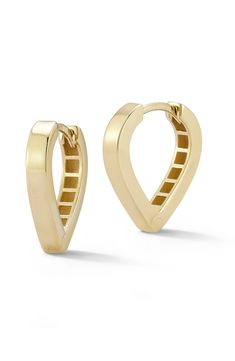 Clean lines lend a refined appearance to these polished hoops that add easy style points to everyday ensembles. 0.6" hoop diameter Hinge with snap-post closure 14k gold Made in Italy Elegant Hinged Huggie Earrings For Everyday, Elegant Everyday Hinged Huggie Earrings, Everyday Elegant Hinged Huggie Earrings, Classic Teardrop Huggie Earrings For Everyday, Modern Yellow Gold Hinged Huggie Earrings, Classic Teardrop Hoop Earrings, Modern Hinged Huggie Hoop Earrings, Classic Teardrop Hoop Earrings For Everyday, Modern Teardrop Huggie Earrings With Polished Finish