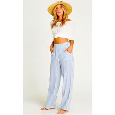 Brand New Without Tags (Shipped In A Plastic Bag No Tag Attached ) In Sold Out Coastal Blue Color. Never Worn This Was The Original Last Seasons New Waves Pants /Color Combo The Essential Striped Beach Pant Just Got A Wash Of Nomadic Vibes. This Updated Cotton Pant Features A Wider Leg Cut Alongside The Original Smocked Waistband And Pockets. Striped Wide Leg Beach Pants Smocked Waistband Pattern: Stripe Print Side Pockets And Back Patch Pockets 30.5 Inch Inseam Material: 100% Woven Cotton Summer Relaxed Fit Wide Leg Pants For Beach, Relaxed Fit Summer Wide Leg Pants For Beach, High Waist Relaxed Fit Wide Leg Beach Pants, Summer Wide Leg Pants With Relaxed Fit For Vacation, Relaxed Fit Summer Wide Leg Pants For Vacation, Breezy Spring Pants For Day Out, High Waist Wide Leg Pants For Beach In Spring, Beach Wide Leg Pants For Spring And Summer, Spring High Waist Wide Leg Pants For Beach