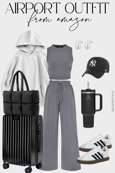 Airport Crush Outfit, Cool Airport Outfits, Overnight Flight Outfit, Aeroport Outfit, Comfy Airport Outfit Summer, Airport Outfits Winter, Trendy Airport Outfits, Classy Airport Outfit, Outfit From Amazon