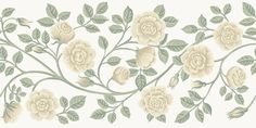 a wallpaper with flowers and leaves on the top of it, in beige tones