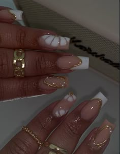 Classy Wedding Nails For Guest, January Nail Sets, P Initial Nails, Italian Style Nails, White Frenchies With Rhinestones, Short Square Nails Ideas With Charms, January Square Nails, Nail Inspo No Charms, Small Coffin Nail Ideas