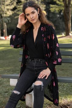 Incorporate boudoir dressing into your night out with our Night Rose Kimono. With wide sleeves and an opulent burnout design, this velvet kimono is the perfect finishing touch to your evening look. Materials: Viscose, Polyester, Velvet Size: 21" x 40" Imported Velvet Rose, Rose Velvet, Velvet Kimono, Cozy Scarf, Winter Weddings, Wide Sleeves, Casual Jacket, Scarf Print, Elegant Style