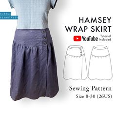 the sewing pattern for this skirt is easy to sew, and has an attached waistline