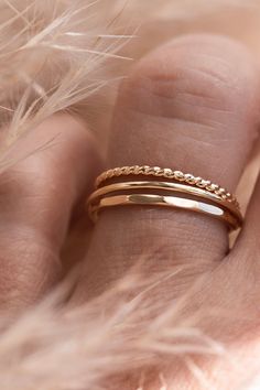 Your favorite solid gold stacker rings are now sold in a perfect little set! The Bold Stacker Pack includes the Glimmer Ring, Bare Gold Stacker and Twist Ring to create an effortless stack. #considerthewldflwrs #ringstack #goldjewelry #finejewelry 14k Gold Stackable Toe Rings, Everyday Rose Gold Stackable Rings In Recycled Gold, Stackable Recycled Gold Bands, Everyday Recycled Gold Stackable Rings, Yellow Gold Stackable Midi Rings For Promise, Rose Gold Stackable Rings In Recycled Gold, Yellow Gold Stackable Promise Rings, Rose Gold Stackable Rings With Recycled Material, Rose Gold Recycled Gold Stackable Rings