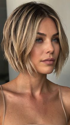 Effortless Short Layered Haircuts Ideas for Layered Bob with Curtain Bangs ✨ Short Layered Wolf Cut, Layered Bob With Curtain Bangs, Grey Locks, Layered Wolf Cut, Short Layered Haircuts For Women, Bob With Curtain Bangs, Bob Hairs, Layered Haircuts For Women, Lovely Grey