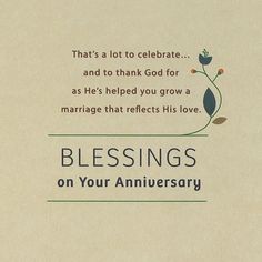 a card with the words, blessing on your anniversary