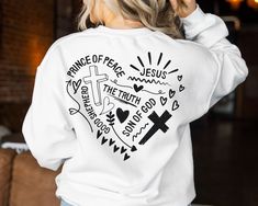 Cute Jesus Shirts, T Shirt Design Christian, Cute Shirts To Make With Cricut, Unique Shirt Design Ideas, Sublimation Tshirt Designs, Cute Shirt Designs Vinyl, Christian Sweatshirt Designs, T-shirt Designs, Shirt Art Design