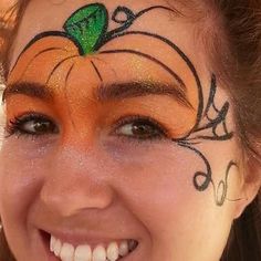 Easy Halloween Face Painting For Kids, Fun Halloween Face Paint, Easy Kids Halloween Face Paint, Halloween Face Paint Kids Easy, Small Halloween Face Paint, Harvest Face Painting Ideas, Easy Face Painting Halloween, Halloween Easy Face Paint, Pumpkin Face Paint For Kids