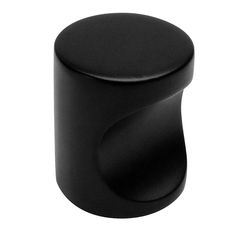 a black cabinet knob on a white background