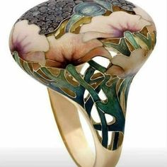 Stunning Chinese Hand-Painted Lotus Flower Ring Details: - Condition: New - Metal: Alloy - Band Color: Gold - Stone: Cz Cubic Zirconia - Included: 1 X Ring Check Out My Other Listings! Other Items I Carry: Vintage Rings Retro Rings Men's Rings Sterling Silver Rings Engagement Bridal Wedding Rings Punk Biker Rings Ethnic Rings Floral Rings Pearl Rings Art Deco Rings Gothic Rings Couples Rings Ring Sets Heart Rings Funny Rings Silver Necklaces Gold Necklaces Vintage Necklaces And Earrings Handmade Non Traditional Unique Engagement Rings Vintage Art Deco, Luxury Collectible Fantasy Jewelry, Flower Vintage Rings, Nature Inspired Jewelry Rings, Unusual Rings For Women, Women's Rings Unique, Unique Ring Jackets, Beautiful Antique Rings, Art Deco Poison Ring