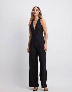 NA-KD straight fit vest jumpsuit in black | ASOS Backless Jumpsuits And Rompers For Summer Workwear, Backless Summer Jumpsuits And Rompers For Work, Chic Summer Jumpsuits And Rompers With Back Zipper, Backless Jumpsuits And Rompers For Spring Formal, Backless Formal Jumpsuits And Rompers For Spring, Formal Backless Jumpsuit For Spring, Backless Formal Jumpsuit For Spring, Party Overalls With Pockets, Party Overall Jumpsuits And Rompers With Pockets