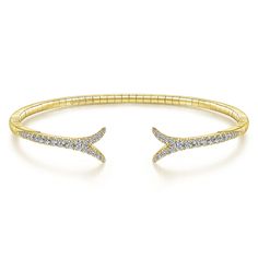 14K Yellow Gold Split Diamond Bangle Inspiration For Work, Bangles Bracelets, Diamond Bangle, Jewelry Inspiration, Bangle Bracelets, Modern Style, Timeless Elegance, Split, Bangles