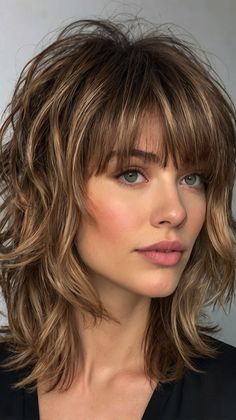 Medium-Length Shag Haircuts Soft Shag Haircut Mid Length, Hair Medium Blonde, Soft Shag Haircut, Layers Haircuts, Medium Shag, Modern Shag Haircut, Soft Shag, Haircuts For Medium Length Hair