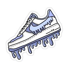 Decorate laptops, Hydro Flasks, cars and more with removable kiss-cut, vinyl decal stickers. Glossy, matte, and transparent options in various sizes. Super durable and water-resistant. Air Force 1 Drawing, Nike Stickers, Zapatillas Nike Air Force, Sneakers Illustration, Blue Drip, Drawing Shoes, Cool Nikes, Hype Wallpaper, Floral Wallpaper Iphone