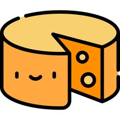 a piece of cheese with a smile on it's face is shown in this cartoon