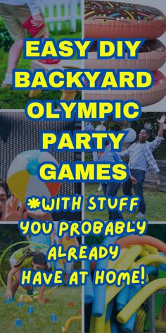 an advertisement for the backyard olympic party games