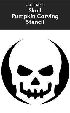 the pumpkin carving stencil is shown in black and white