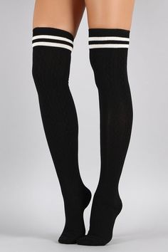 High Socks Outfits, Over Knee Socks, Sock Outfits, Thigh High Socks, Long Socks, Knee Socks, Kawaii Clothes, Edgy Outfits, Socks And Hosiery