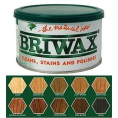 the natural wax brtwax stain and polishes are available in various colors