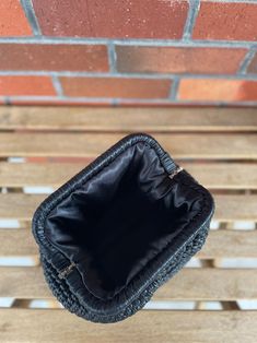 Black Leather Bag Evening Knitted Pouch Bag Crochet - Etsy Pouch Bag Crochet, Knitted Pouch, Personalized Pouch, Womens Handbag, Black Leather Bag, Metallic Yarn, Crochet Etsy, Black Leather Bags, Bag Crochet