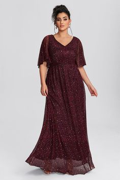 Plus Size Red Dresses front5 Day Dresses Formal, Plus Size Formal Wear, Full Length Dresses, Dress For Evening, Formal Maxi Dress, Burgundy Style, Cocktail Dress Formal, Plus Size Formal, Mesh Maxi Dress