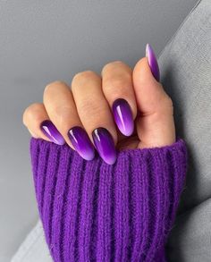 Fall Nail Colors: Captivating Purple 20 Ideas to Elevate Your Style Violet Nails, Purple Nail Art, Glittery Nails, Purple Nail Polish, Purple Nail Designs, Lavender Nails, Ombre Nail