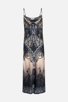 Long Bias Slip, Curtain Call Chaos | CAMILLA US – CAMILLA Bias Slip Dress, Bias Dress, Moral Of The Story, Deep Truths, Curtain Call, Standard Dress, Print Inspiration, Luxury Silk, Pinterest Closet