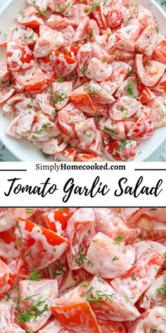 this tomato and garlic salad is so good it's easy to make in the microwave