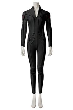 a woman's black bodysuit with zippers on the chest and legs, in front of a white background