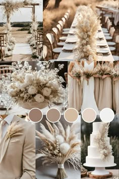 a collage of different wedding colors and decorations