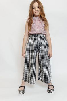 WIDE LEG GINGHAM PANTS Casual Gingham Bottoms With Elastic Waistband, Casual Gingham Wide Leg Bottoms, Casual Wide Leg Gingham Bottoms, Gingham Cotton Wide Leg Bottoms, Gingham Wide Leg Cotton Bottoms, Plaid Wide-leg Pants For Spring, Spring Plaid Wide-leg Pants, Summer Gingham High-waisted Pants, Spring Plaid Wide Leg Pants