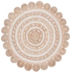 a round rug made out of crocheted doily on a white background photo