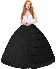 PRICES MAY VARY. ✿【Excellent Material】 Petticoats for women is made of 100% soft polyester with lining, voile, wire, etc. The petticoat underskirt is designed with 4 hoops /6 hoops to shape your dress perfect and makes it look more puffy and elegant when you dress on. The steel hoops are strong enough to hold the dress with super load capacity, and the hoop skirt doesn’t move around. Most A-line and ball gown wedding dresses need a petticoat underneath to keep its shape! ✿【Adjustable Size】The fu Black Crinoline Full Skirt Petticoat, Black Full Skirt Crinoline Petticoat, Full Crinoline Skirt For Debutante Ball, Full Petticoat With Attached Cancan For Debutante Ball, Black Crinoline Petticoat For Wedding, Black Tiered Skirt Petticoat For Wedding, Black Full Skirt Petticoat For Wedding, Voluminous Crinoline Ball Gown Petticoat, Full Skirt Petticoat For Debutante Ball