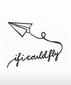 a paper airplane with the word ifogalfy written in cursive ink