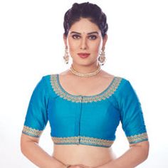 Blue color Blouse in Silk fabric with Thread, Zari work Traditional Light Blue Unstitched Blouse, Festive Long Sleeve Blue Blouse, Traditional Blue Padded Blouse, Elegant Light Blue Unstitched Blouse Piece, Elegant Long Sleeve Blue Blouse, Blue Unstitched Blouse With Short Sleeves, Traditional Blue Short Sleeve Blouse, Traditional Blue Fitted Shirt, Traditional Fitted Blue Shirt