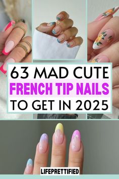 Summer nails 2025, short french tip nails, french tip nails with color, cute french tip nails, french tip nails with glitter, nails 2025 summer, tropical nails, beachy nails. Classic French Tip Nails, Green Summer Nails, Cute French Tip Nails, Cute French Tip, Nail Inspiration Winter, Nail Design Fall, Nail Inspo Spring