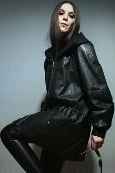 Hooded Leather Parka / Oversized Black Leather Jacket / 2000s - Etsy Alternative Style Leather Winter Outerwear, Techwear Leather Long Sleeve Outerwear, Techwear Long Sleeve Leather Outerwear, Alternative Style Leather Outerwear With Long Sleeves, Oversized Alternative Outerwear For Streetwear, Oversized Leather Biker Outerwear, Oversized Edgy Leather Jacket For Winter, Oversized Winter Biker Jacket For Streetwear, Leather Techwear Outerwear For Streetwear