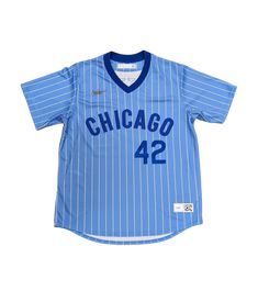 This Chicago Cubs Cooperstown Powder Blue 1978 NIKE Replica Jersey is designed to show off the historical, on-field look to exact specifications. This Baseball Jersey combines a moisture wicking fabric and old-school design to enhance a once genuine game-ready look. Replica tackle twill team graphics Cooperstown locker room tag above left hem Swoosh design on right shoulder Accurate era team markings Tagless Fit: True to Size Officially Licensed Bruce Sutter, Locker Room, Baseball Jersey, Baseball Jerseys, Chicago Cubs, Powder Blue, School Design, Moisture Wicking Fabric, Moisture Wicking