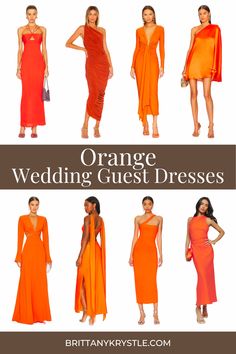 orange wedding guest dresses for the bride