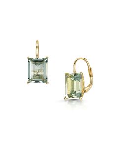 Fervor Montreal Earrings Emerald Cut Green Amethyst Lever Back Earrings Green Amethyst, Stone Settings, Emerald Cut, Natural Stones, Emerald, 18k Gold, Amethyst, Jewelry Design, Im Not Perfect