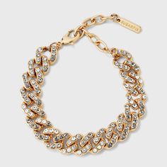 Everyone could use a classic gold chain in their arsenal. The SUGARFIX by BaubleBar Gold and Crystal Curb Chain Bracelet is an updated take on the timeless curb chain style, with elegant negative space incorporated into the design. Plus, this piece is embellished with pavé stones, adding that delicate touch of sparkle. Gold Bracelet Chain, Classic Gold, Jewelry Trends, Chain Styles, Chain Bracelet, Gold Chains, Jewelry Art, Piercings, Gold Bracelet