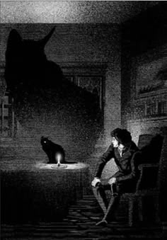 Edgar Allan Poe Illustration, Arte Hippy, Black Cat Illustration, رعب نفسي, The Black Cat, The Perfect Guy