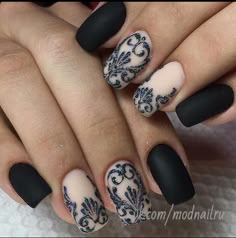 Fierce Nails, Pink Black Nails, Henna Nails, Lace Nails, October Nails, Nails Desing, Nail Polish Designs, Beautiful Nail Designs, Beautiful Nail Art