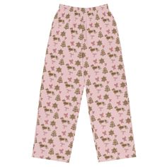 PLEASE NOTE that these pajamas WILL NOT ARRIVE before Christmas if ordered after Dec 10th The perfect pink dachshund coquette bow pajama pants for Christmas! You need these dachshund christmas pajamas for your holiday photos or for christmas morning! Show off your doxie love this christmas!- 93% polyester, 7% spandex- Relaxed unisex fit- side pockets- Elastic waistband with a white drawstring MADE TO ORDER Size guide WAIST (inches) HIPS (inches) 2XS 28 ⅜ 35 ⅜ XS 29 ⅞ 37 S 31 ½ 38 ⅝ M 33 ⅛ 40 ⅛ L Christmas Pjs Hello Kitty, Pink Dachshund, Christmas Pants, Bandana Blanket, Christmas Pajama Pants, Coquette Christmas, School Fit, Dachshund Christmas, Christmas Pjs