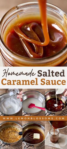 homemade salted caramel sauce in a glass jar