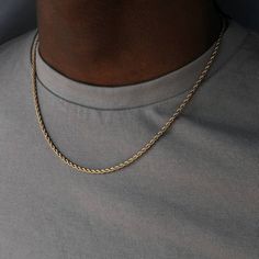 Gold Necklace Men, Chain Men Necklace, Male Necklace, Male Accessories, Hot Necklaces, Piercing Labret, Chain Necklace For Men, 18k Gold Chain, Gold Rope Chains